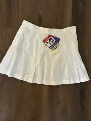 Vtg 90s Nike Pleated White Tennis Skirt Swoosh Check Women 10 M NWT NEW Y2K