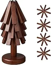 Bamboo Trivets for Hot Dishes,Trivet Tree 4-Piece Set,Coaster for Hot Pots,Pans and Teapot Hot Pots