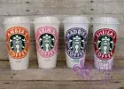 Personalized Reusable Custom Starbucks 16 oz Plastic Cup with Lid