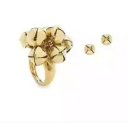 XMAS kate spade NY set RING EARRING designer size 4 1/2 5 6 7 8 bell adjustable
