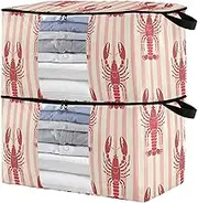 sanluoli 60L 2 Pack Underbed Shoe Storage with Reinforced Handles, clear window Closet Organizer Storage Box