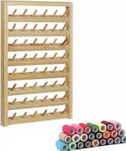 Wall-Mounted Thread Stand Rack 48 Spool Foldable Wood Hold Organizer