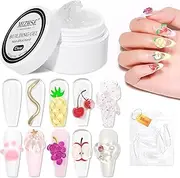 MIZHSE Solid Builder Gel, Clear 3D Nail Gel Non-Sticky Hand 3D Sculpting for Nail Art Carving Modelling and Nail Extension Soak Off UV/LED Nail Art Salon Home DIY 15g