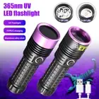 365nm UV Light Ultraviolet Blacklight LED Flashlight Detector Torch USB Charging