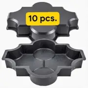 10pcs Plastic Mold Form for Beautiful Concrete Paver Stones for Patio and Garden