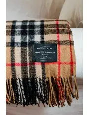[The Grampians Goods Co.] Recycled Wool Scottish Tartan Blanket in Brown Multi