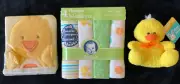 NEW Gerber 4 baby flannel blankets 30x30 1 chick Bible board book 1 plush duck