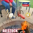 Hot Dog Boy Man & Marshmallow Girl Woman Roaster BBQ Barbecue Stand FZ
