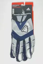 adidas Men's Navy/Black/Silver Crazy Quick w/GripTack Football Gloves Size XXL