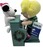 Snoopy Peanuts Linus Christmas Plush Animated Piano Battery Op Music Motion 12"