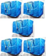 5 IKEA Large Reusable Shopping Bag Laundry Tote Grocery Shopping Eco Beach Bags