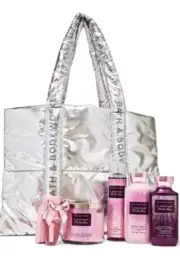 Bath And Body Works A Thousand Wishes Gift Set Tote Wallflower Plug Pink Bow