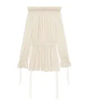 Saint Laurent Off-Shoulder Mini Dress FR36,FR38 off-white