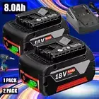 1~4x 8.0Ah 18V Battery & Charger For Bosch BAT609 BAT618 GSA 18 V-LI BAT619G 6Ah