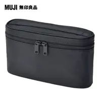 在飛比找PChome24h購物優惠-【MUJI 無印良品】尼龍手提化妝包.薄型/黑.約12.5x