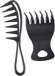 Ipetboom Wide Tooth Hair Combs Set 2 Pack for Barber Styling Shampoo Combs for Wet Hair Haircut Tools for Men Detangle Easily