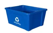 Qty=12 Low Profile Blue Deskside Recycling Bin Is Perfect For Office Paper