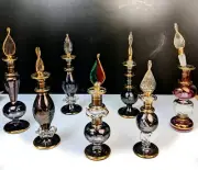 Vintage Handmade Egyptian Perfume 7 Bottles made pre 1995 JCE17 with bonus 115