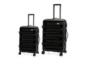 SWISS Luggage Suitcase Lightweight with TSA locker 8 wheels 360 degree rolling HardCase SN8801AB 20" 24" 2 Pieces Suitcase Black