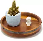 10 Inch Acacia Wood Lazy Susan Turntable for Table Kitchen Turntable Organize...