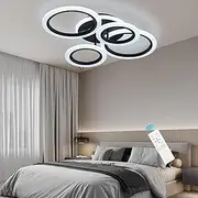 ZAITINZ LED Ceiling Lights,50W Black Ceiling Light,LED Flush Mount Dimmable Ceiling Light Fixtures,Modern Chandelier Light Fixture for Living Room Kitchen Bedroom Dinner Room