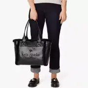 KATE SPADE Jett Faux Shearling Tote Black NWT