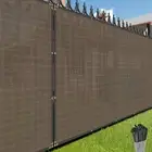Brown 12FT Fence Privacy Screen Windscreen Mesh Shade Net Cover Garden Balcony