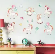 Unicorn Kids Wall Stickers Nursery Decal Art Mural Decor Balloon Star Rainbow