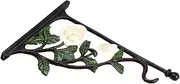 Rose Pattern Iron Wall Hooks Durable Flower Pot Hanger for Use Rustic Bird Feeder Bracket for Garden Decor for Planters Lanterns and Wind Chimes Single Unit