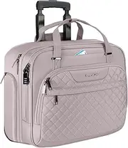 EMPSIGN Rolling Laptop Bag Women with Wheels, Rolling Briefcase for Women Fits Up to 15.6 Inch Laptop Briefcase on Wheels, Water-Repellent Overnight Rolling Computer Bag with RFID Pockets