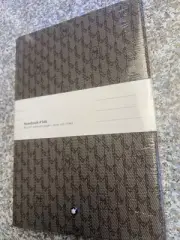 Montblanc xc size 146 silver cut lined notebook 117198 + pearls ink & retail bag