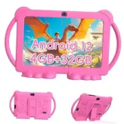 2024 Kids Tablet, 7 inch Android 12 Tablet for Kids, 4GB+32GB ROM+1TB Pink