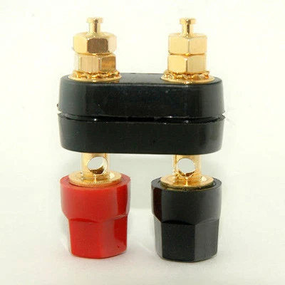 2 Terminal Dual Binding Post Power Amplifier 2-way Banana Plug Jack E006A USA