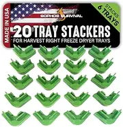 20 Pc Original Tray Stackers for Harvest Right Freeze Dryer Trays – Stacks 6 Trays – Green – Freeze Dryer Machine Accessories – Freeze Dried Food Storage – Made in USA