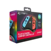 4Gamers Nintendo Switch Light Up LED RGB Joy-Con Play & Charge Comfort Controlle