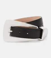 [Khaite] Khaite Lucca leather belt Inch 29.5 black