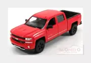 1:24 Welly Chevrolet Silverado Double Cabine Pick-Up 2017 Red WE24083R Model