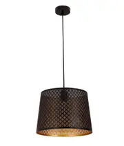Penshade Interior Slanted with Geometry Pattern Laser Cut Pendant Light Black