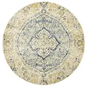 Museum Tyler In Sky Blue Round Rug