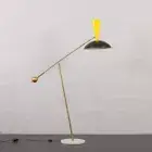 Mid-Century Modern Floor Lamp - Antique Light Table Fixture Italian Black/Yellow