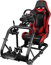 Dardoo Pro Racing Simulator Cockpit with Racing Seat Height Adjustable Compatible with Thrustmaster T80 T150, Logitech G29 G920 G923, Fantec,Stable Steering Wheel Stand Wheel and Pedals Not Include