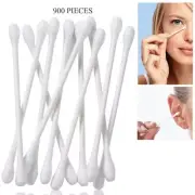 900 Ct Standard White Stick Cotton Swabs Double Tipped Applicator Q Tip Ear Wax