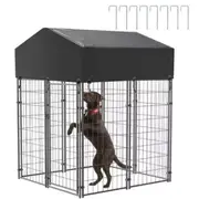 Luxury Outdoor Dog Kennel Pet House Enclosure Run Cage Playpen Roof Cover