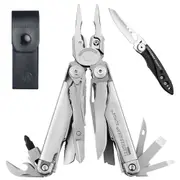 Leatherman Surge Stainless Steel Multi Tool & Leather Sheath & Skeletool KB