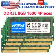 Crucial DDR3L 1600MHz 32GB(4 x 8GB) SODIMM RAM PC3L-12800 2Rx8 Laptop Memory