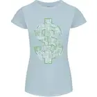 Electric Dollar Sign Crypto Cash Womens Petite Cut T-Shirt