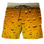 男士泳裝短褲 BEER 3D SURFING BOARD SHORT 兒童沙灘短褲男士泳褲 MASCULINA 運動服速