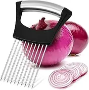 Onion Slicer Thin-Egg Chopperonion Onion Holder For Slicing,Avocado Slicer Tool Blooming Onion Cutter Kit,Tomato Slicers For Home Use Cool Kitchen Gadgets 2024 (Black(No handle))