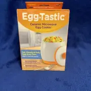 Egg-Tastic Ceramic Microwave Egg Cooker With Box Easy No Mess NEW