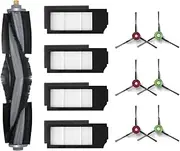 11 Pcs Accessories Kit for Ecovacs Deebot X1 Plus/Ecovacs Deebot T10 Plus Robot Vacuum Replacement Parts, 1 Main Brush, 6 Side Brushes, 4 Filters